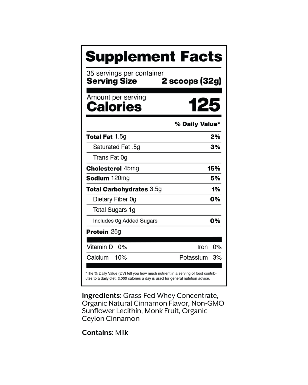 Cinnamon Swirl Whey Protein Powder, 2.5 LB Bag