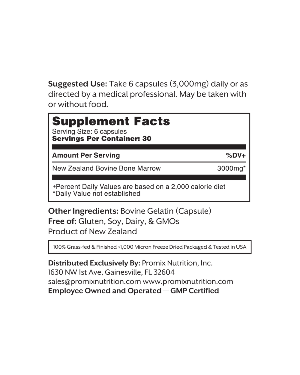Promix Raw Bone Marrow Capsules