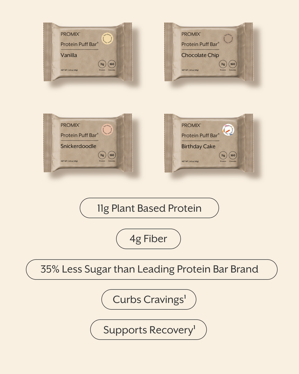 Plant Based Protein Puff Bars Variety Pack