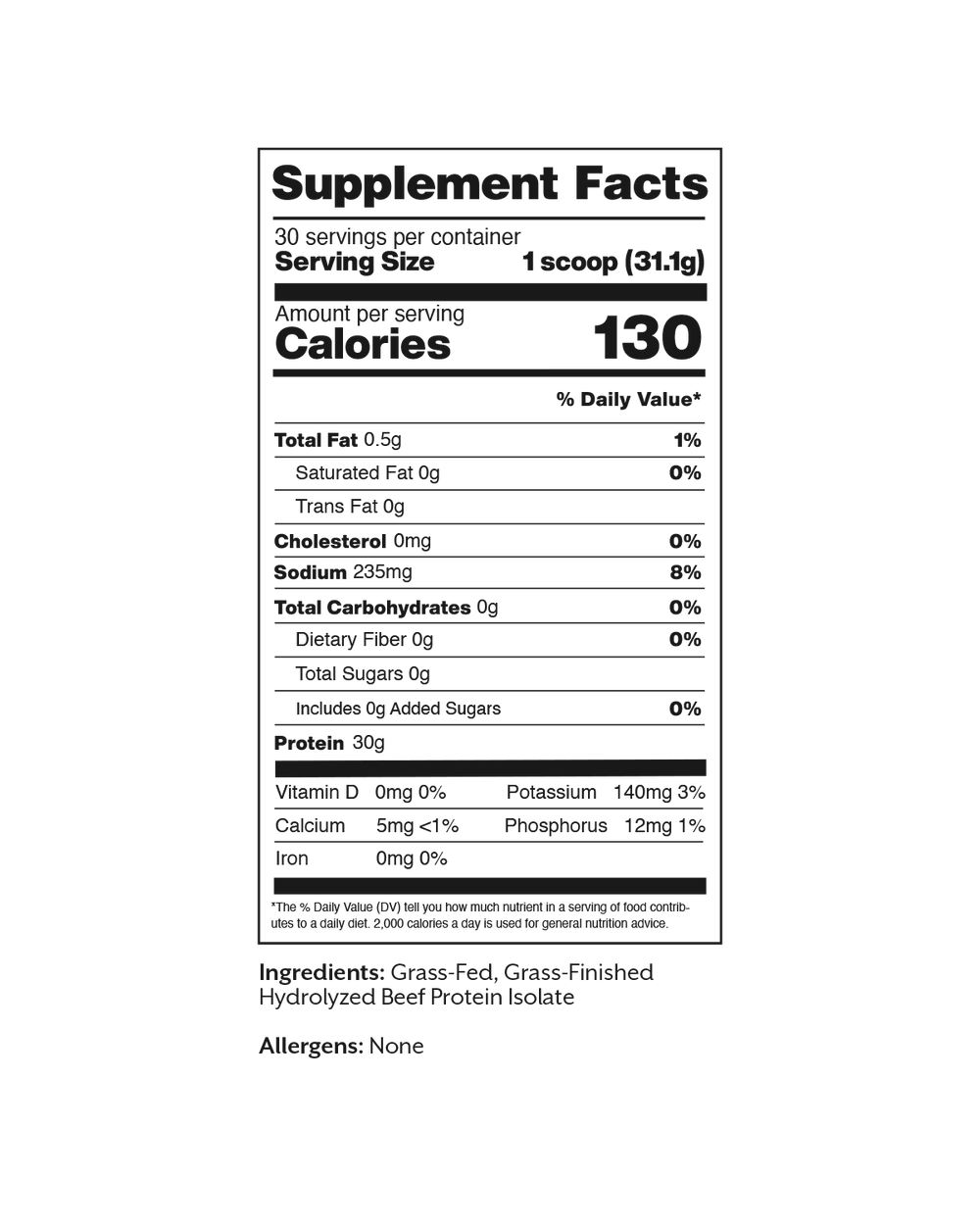Grass-fed Beef Protein Isolate