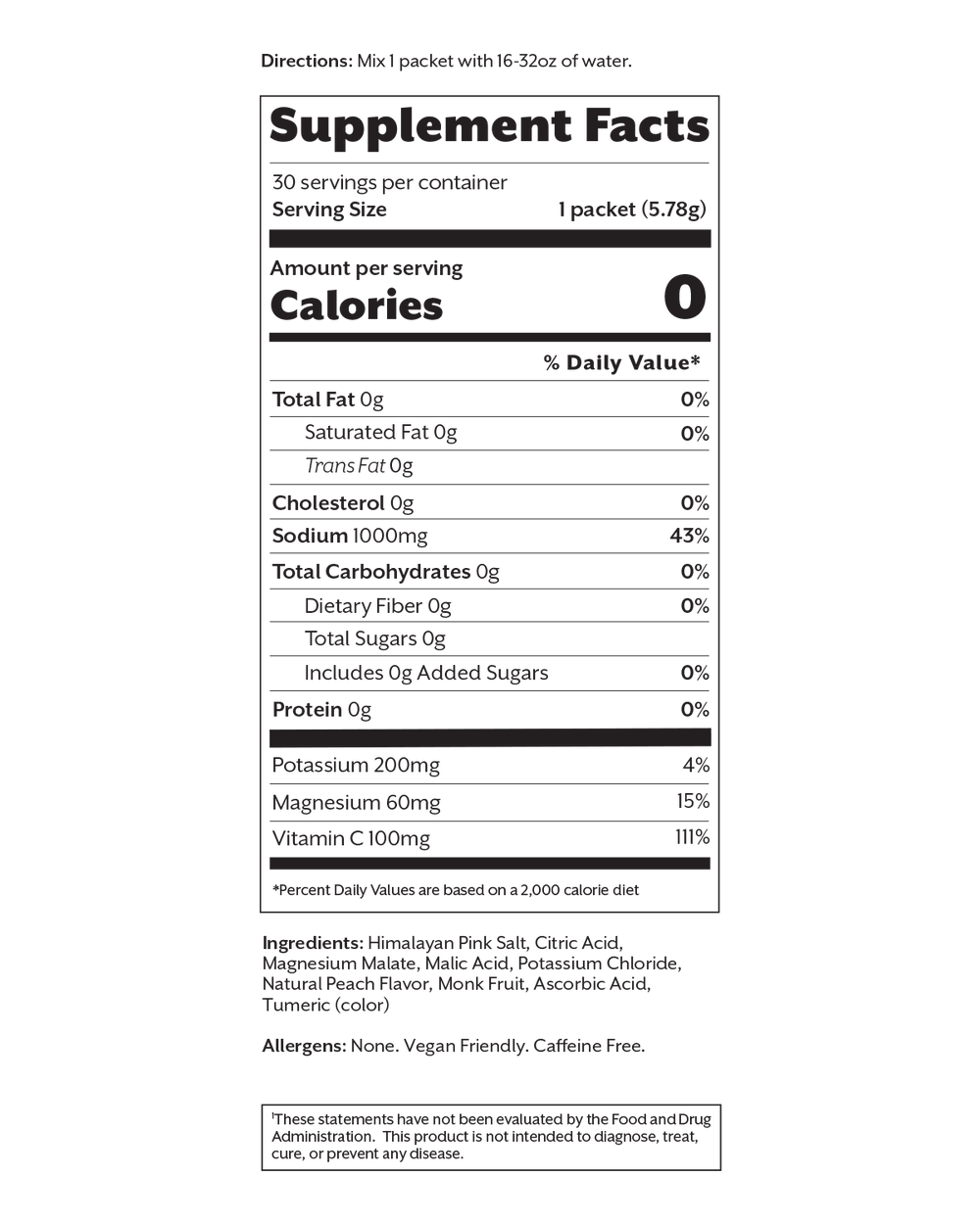 White Peach Electrolyte Drink Mix