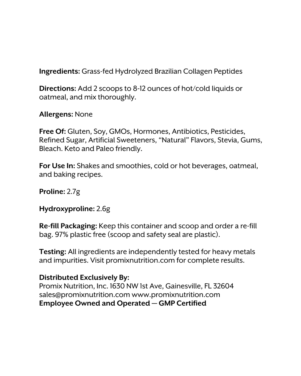 Unflavored Collagen Peptides