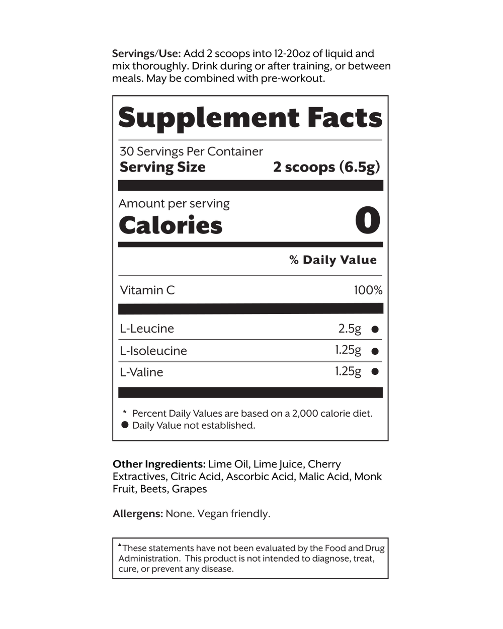 Cherry Lime BCAA Powder