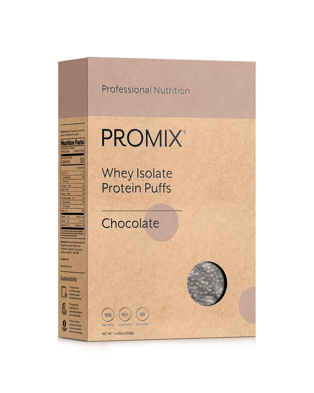 Chocolate Whey Protein Puffs, Size: 408g