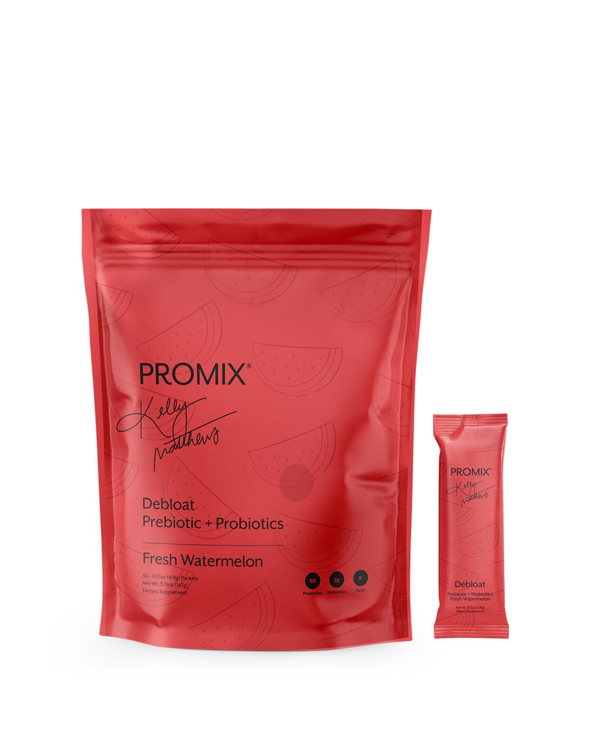 Watermelon Debloat: Prebiotic + Probiotic, Size: 30 Single Sticks