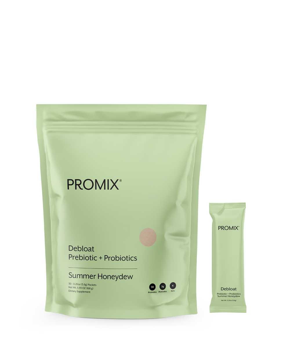 Summer Honeydew Debloat: Prebiotic + Probiotic, 30 Single Sticks