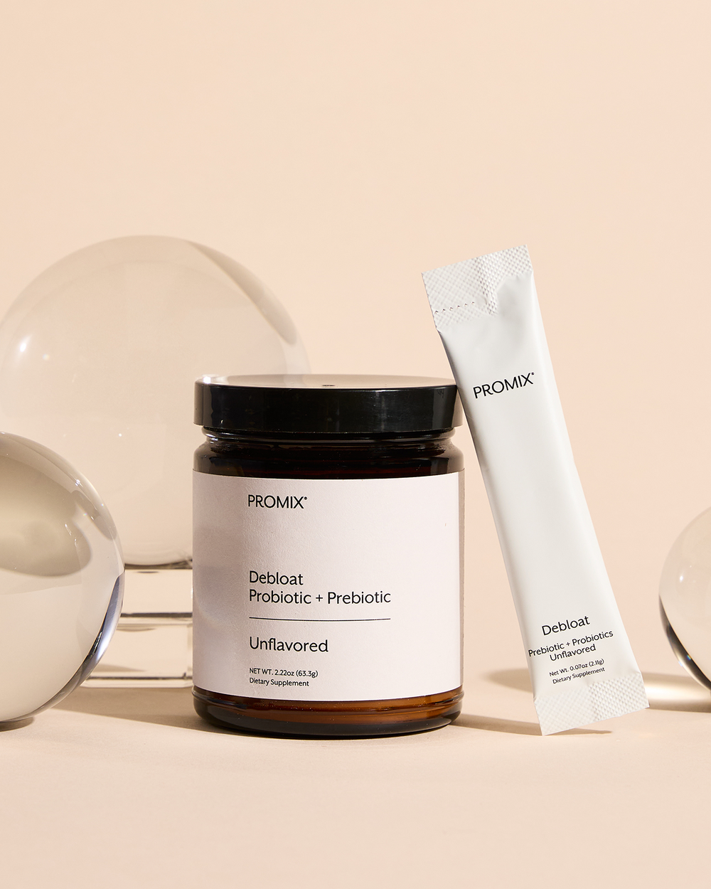 Unflavored Debloat: Prebiotic + Probiotic, 30 Single Sticks