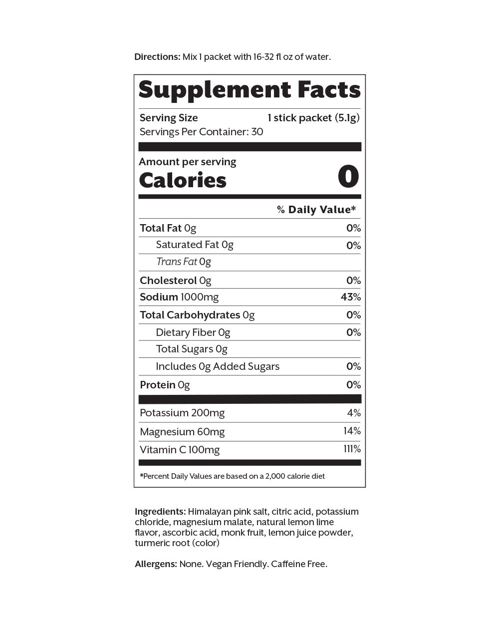 Lemon Lime Electrolyte Drink Mix