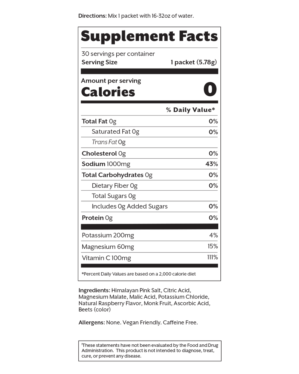 Raspberry Electrolyte Drink Mix
