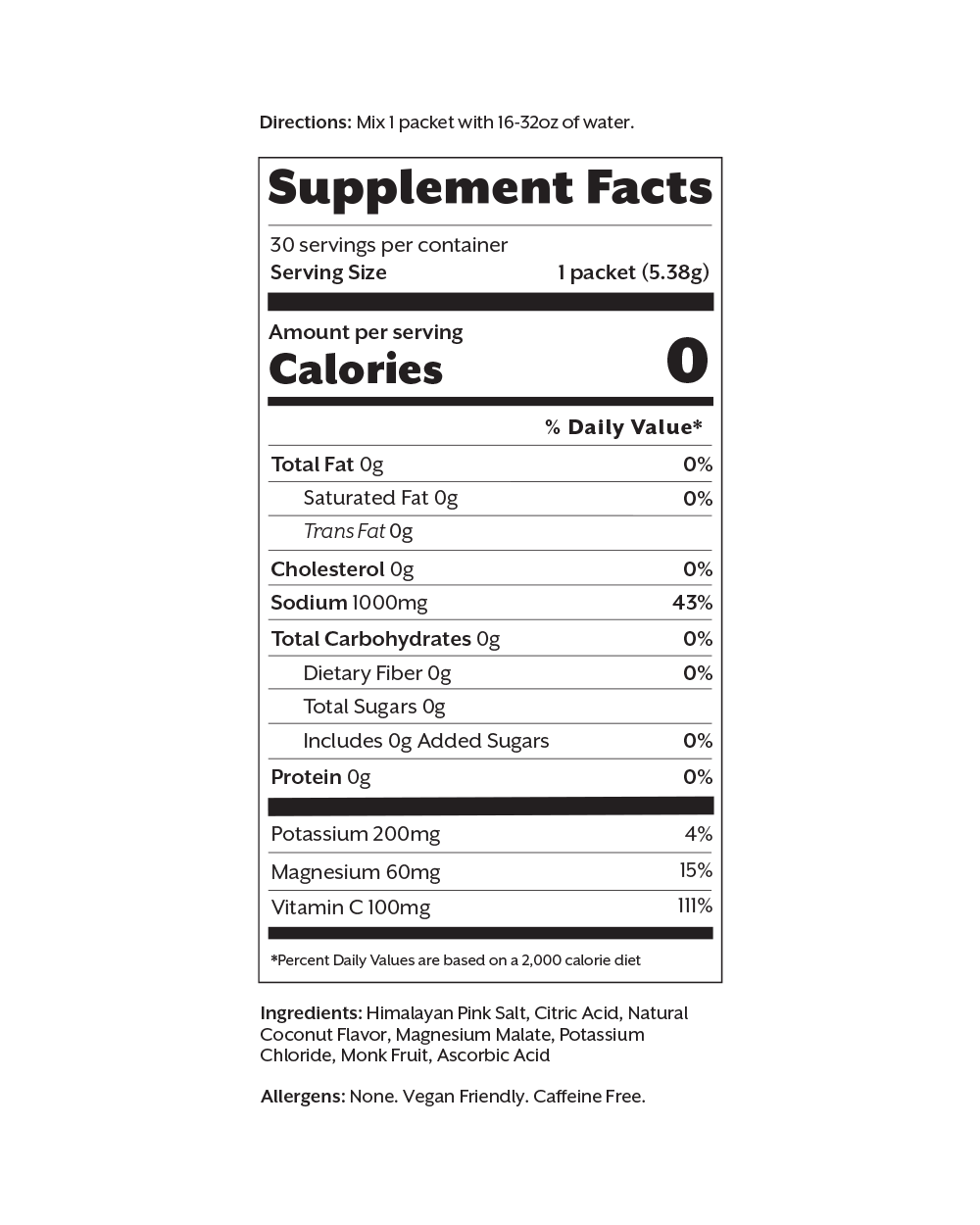 Salted Coconut Electrolyte Drink Mix