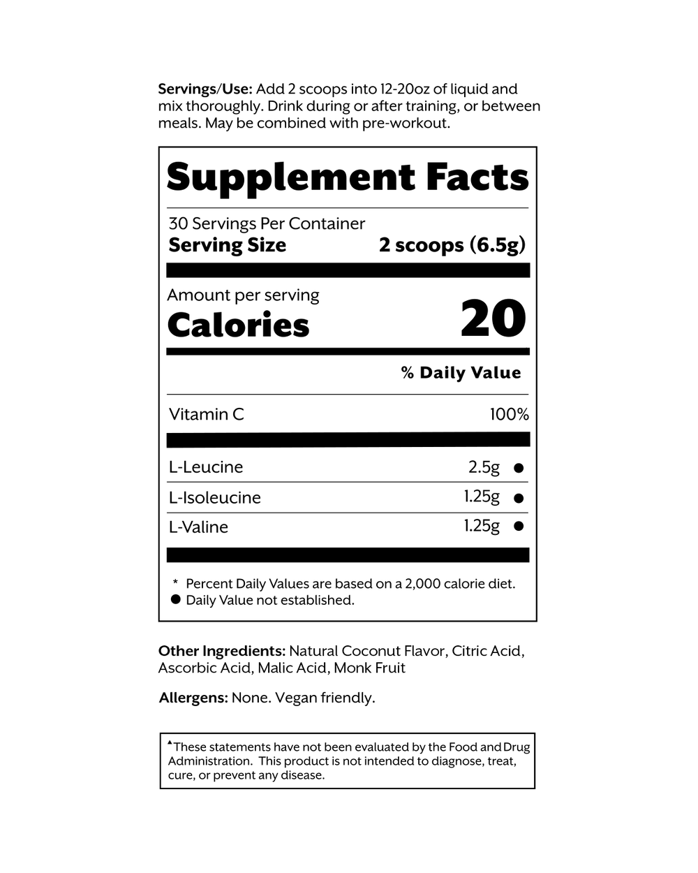 Coconut BCAA Powder