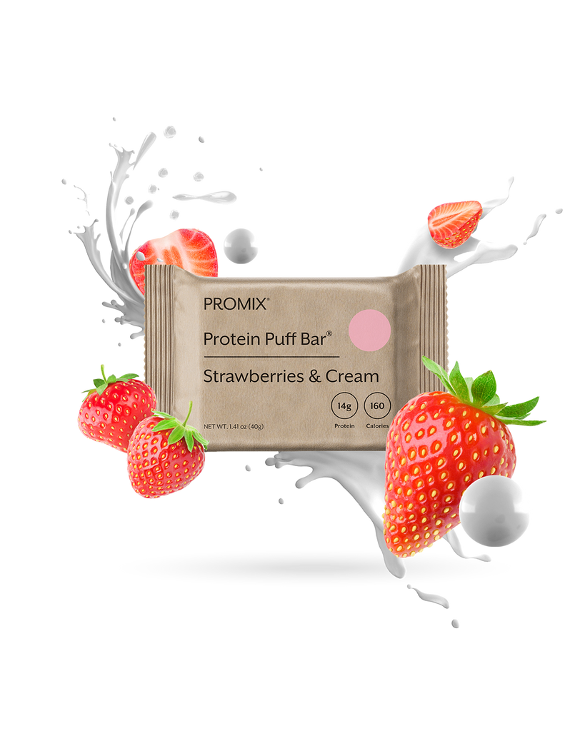 Strawberries & Cream Protein Puff Bars | Promix Nutrition®