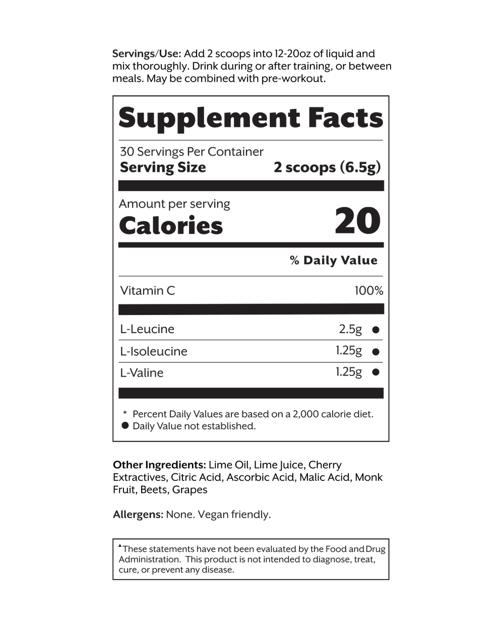 Cherry Lime BCAA Powder