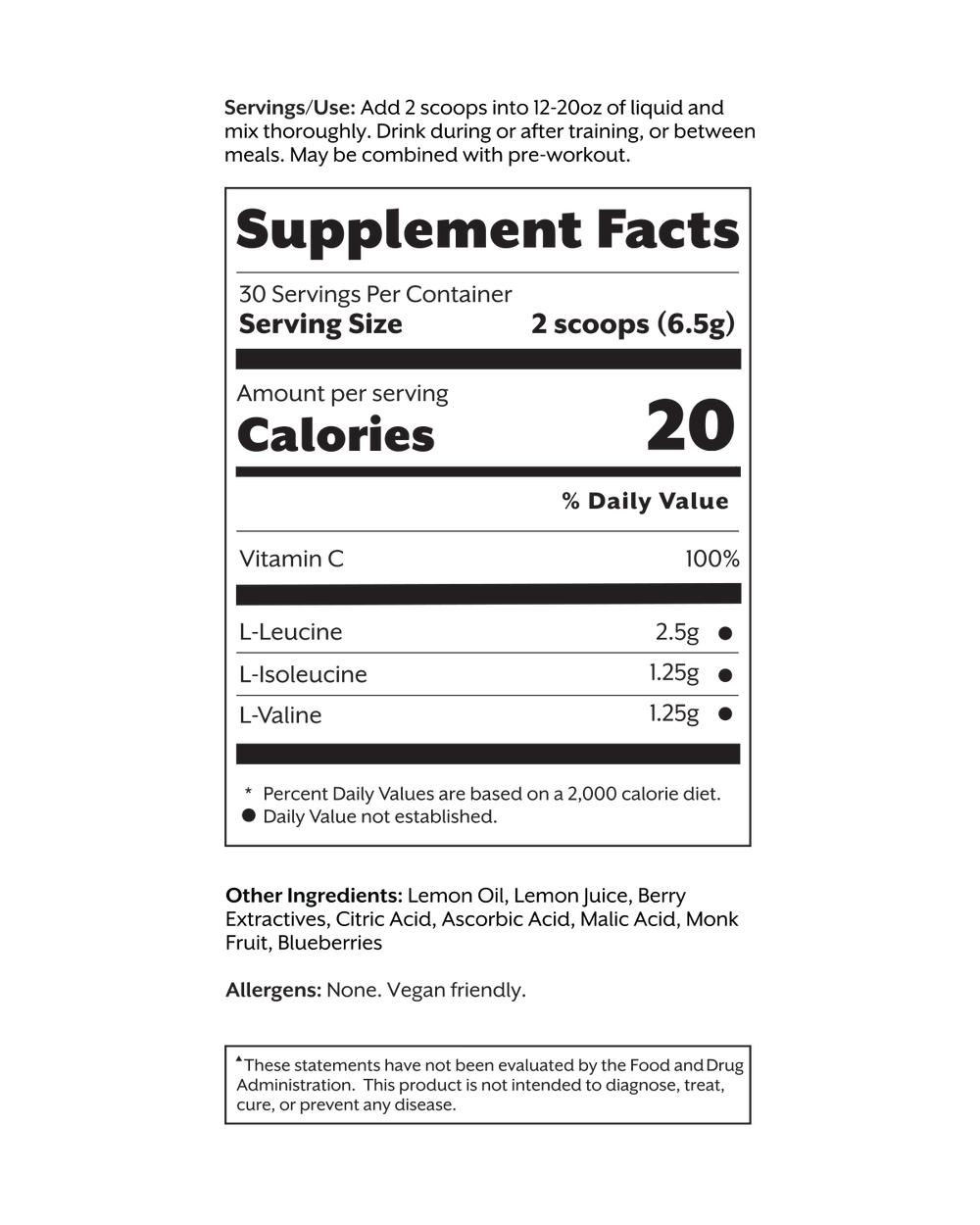 Mixed Berry BCAA Powder