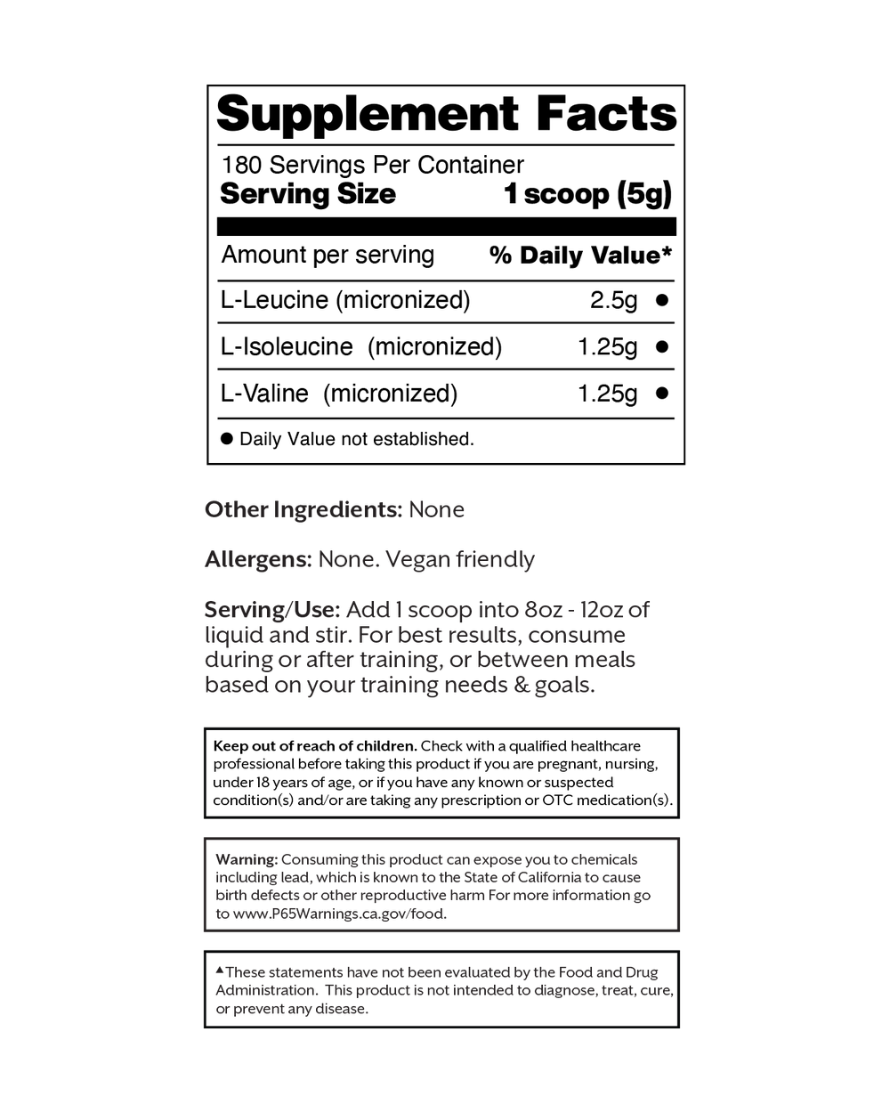 Unflavored BCAA Powder