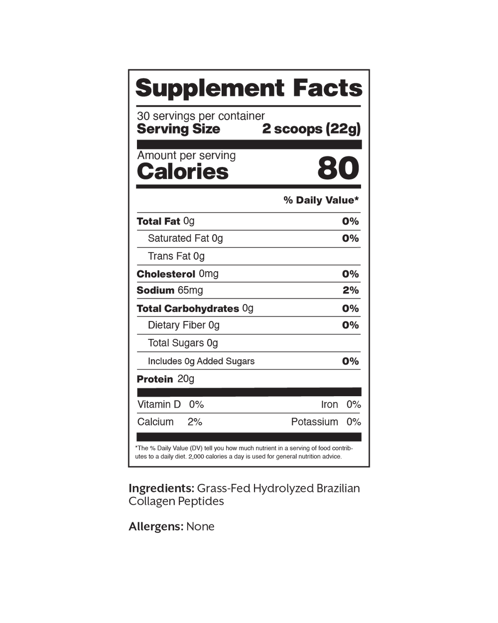 Unflavored Collagen Peptides, 30 Servings