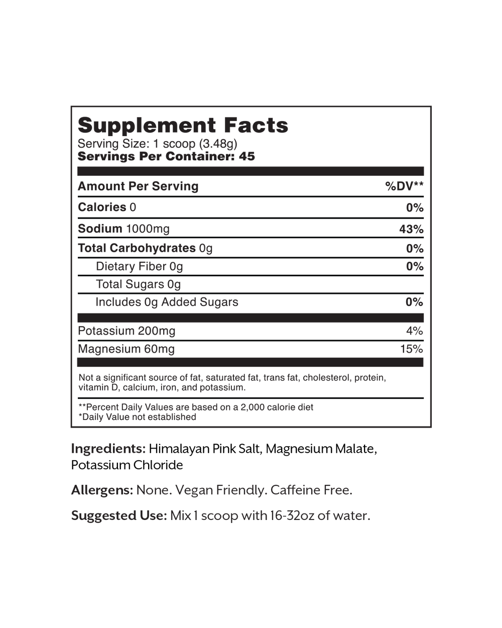 Unflavored Electrolyte Drink Mix