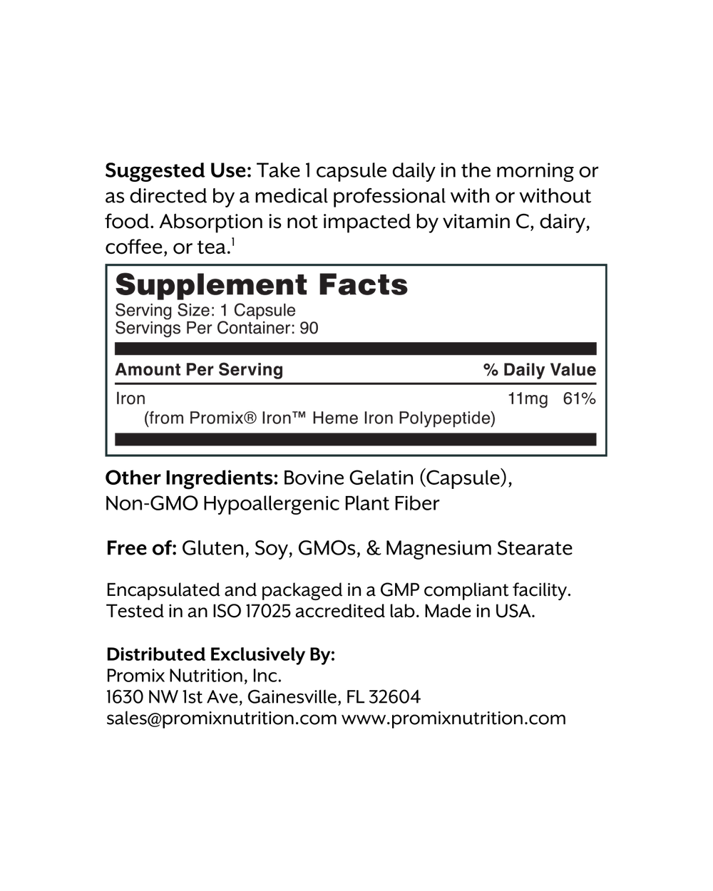 Iron (Heme Iron Polypeptide)